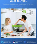 Couple controlling Smart A19 LED Bulb With WiFi Works With Alexa Google Home And Siri Daylight 5000K 850LM 9W 60W Equivalent