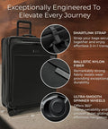 Briggs & Riley 29-inch expandable softside spinner luggage in black with wheels and telescoping handle.