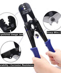 Heavy Duty Wire Rope Cutting And Crimping Tool For Aluminum Oval And Double Barrel Stop Ferrule Sleeves with sharp jaws.