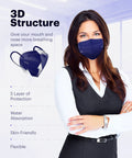 Adult wearing KN95 Face Mask 60 Pack Individually Wrapped 5 Ply Breathable Multicolor Masks For Adults With Adjustable Nose Clip