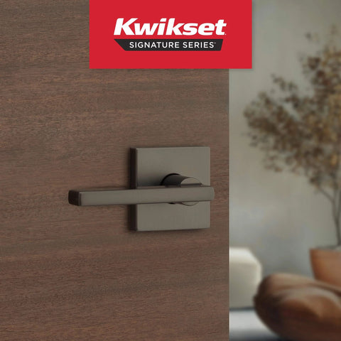 Halifax Interior Square Passage Door Handle Lever for Closet and Hallway Doors Reversible Nonlocking Gunmetal Finish