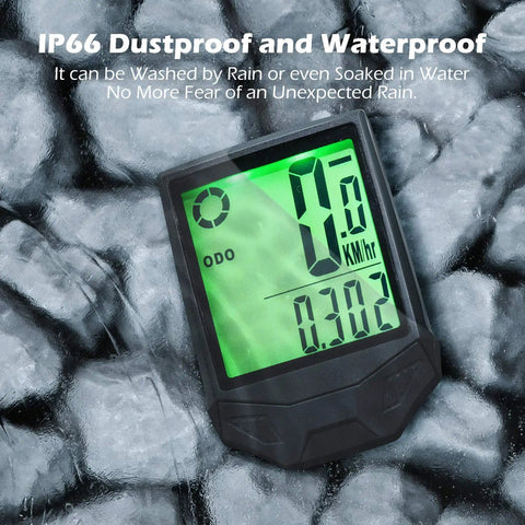 Wireless Bike Computer With Touch Sensor And Auto Wake Up IP66 Waterproof Speedometer and Odometer over ice blocks
