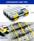 1699 Piece Aluminum Steel Pop Rivets And Washers Kit With Double Sided Storage Box 25 Sizes From 3/32 Inch To 1/4 Inch