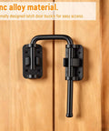 Zinc Alloy Rotary Sliding Door Lock for Patio and Screen Doors Safety Latch installed on wooden door
