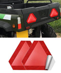 Slow Moving Vehicle Sign 2 Pack 7x8 Diamond Grade Reflective Safety Sticker For Golf Carts Red Decal SMV Sign And Car Safety Decal Easy Peel Vinyl For High Visibility On Roads And Parking Areas on a vehicle