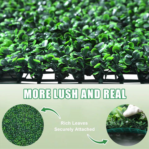 Lifelike Artificial Greenery Wall Roll 48 By 120 Inches Privacy Screen For Indoor And Outdoor Use UV Resistant Faux Ivy Leaves