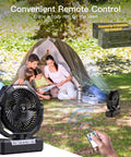 2 In 1 D Cell And USB Powered Fan For Outdoors Portable Battery Operated Fan With 4 Speeds Light Timer And Remote in camping setup