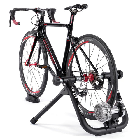 Smart Fluid Bike Trainer For 26-29 Inch Wheels And 700c, Ultra Quiet Indoor Cycling Stand with bike attached showing setup.