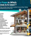 18 Pack Spray Foam Insulation Kit For Wall And Attic Sealing With Slick Expanding Urethane Formula shown on a home cutaway illustration.