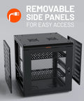 12U Enclosed Wall Mount Network Rack With Dual 1U Shelves Pre Mounted Fan Lockable Front Door Hardware Kit And 600mm Depth