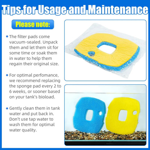 Replacement Pond Filter Sponge Set For Anbull And Vivohome 950GPH 1370GPH Pond Filter Pumps Four Pieces Coarse And Fine Bio Sponge Pads For Multi Stage Filtration Pro Grade Easy Fit And Durable vacuum-sealed sponges with instructions