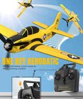 Beginner Friendly RC Plane T28 Trojan Warbird With Aileron 4CH Remote Control 2.4GHz Link Xpilot Stabilization Yellow