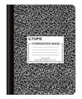 Campus Ready Composition Notebooks For School And Homework Black Marble Covers, 100 lined sheets, college ruled, black cover.