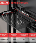 Four Pack 19 Inch Server Rack Shelves With Vented Steel Trays For Optimal Airflow Wall Or Rack Mount supports 110 lbs close-up of dimensions.