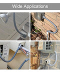 Half Inch Four Foot Liquid Tight PVC AC Conduit Kit Gray Flexible Electrical Whip With Straight And 90 Degree Connector Fittings installed