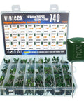 Beefy 740 Piece Capacitor Kit With 24 Value Metalized Mylar Film Capacitors 0.22nF To 470nF At 100V DC Tolerance 5 Percent Ideal