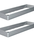 Two-Piece Galvanized Raised Garden Bed Kit 10 By 3 By 1 Feet Outdoor Planters For Vegetables Flowers And Herbs Heavy Duty Metal Planter Boxes