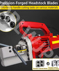 Portable Electric Hydraulic Rebar Cutter Crazy Fast 3.0 To 3.5 Second Cut 4 To 20 Mm Capacity No Sparks Low Vibration Adjustable Bolt Cutter Tool For Construction And DIY Projects Blue, red handheld cutter with blades