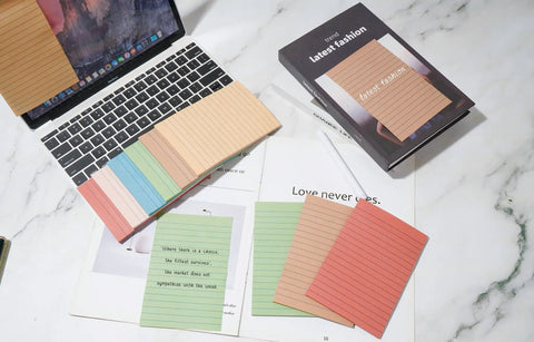 Lined Sticky Notes 4x6 Inches, 360 Sheets In 9 Packs, Vintage Colors, strong adhesive on laptop and book, ideal for office use.