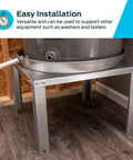 QuickStand 24 Inch Water Heater Stand For Up To 100 Gallons With Easy Assembly Elevates Heaters Off The Floor, galvanized steel