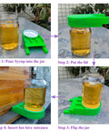 Green Bee Hive Feeder Kit Eight Pack for Easy Water or Sugar Syrup Feeding in Hives Drip Free Vacuum Seal Quick Install steps
