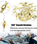 Pro Grade High Strength Barrel Swivel Snap 100 Piece Kit For Lure Connector Tackle Leader Lines Saltwater And Freshwater Angling With Solid Rings In Gold And Black Sizes 2 4 6 8 10 12 14, gold barrel swivel snaps for fishing