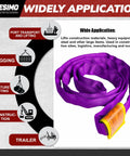 Endless Round Lifting Sling 20 Ft Polyester Heavy Duty Hoist Strap 2600 Lb Vertical Load 5200 Lb Breaking Strength
