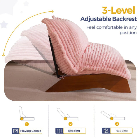 Two In One Living Room Chair With Frame And Removable Cover, Three Position Backrest, Upholstered Accent Chair in pink