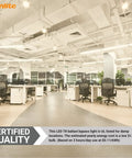Open office space lit by LED T8 Ballast-Bypass Tube 2 Foot 9W F17T8 Equal Frosted Dual End G13 Base 1100 Lumen DLC UL Listed