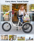 20 Inch Fat Tire Electric Tricycle For Adults With Folding 3 Wheels, 750W Peak Motor, 15.5 MPH, 95 Percent Pre Assembled, Easy Setup With Bracket, Durable Battery, Smooth Ride, All Terrain E Trike For Fun And Commute, with grocery baskets and rider
