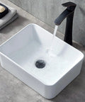 Ceramic Vessel Sink 16x12 Inch For Modern Bathroom Vanity Bowl With A Rock Solid Glaze And Bangin Style Easy Install Drop In Or Undermount Mounting Great Choice For Small Baths Powder Rooms And Guest Bathrooms