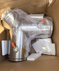 Premium Stainless Steel Air Duct Damper Featuring A Sharp Three Way Adjustable Backdraft Valve For Zero Sweat Exhaust Fan Ventilation And Pro Level Hvac Setup in packaging with insulation.