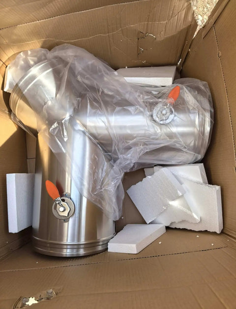 Premium Stainless Steel Air Duct Damper Featuring A Sharp Three Way Adjustable Backdraft Valve For Zero Sweat Exhaust Fan Ventilation And Pro Level Hvac Setup in packaging with insulation.