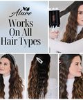 Woman using Three Barrel Curling Iron Wand With LCD Temperature Display, 1 Inch Ceramic Tourmaline Triple Barrels Waver For All Hair Types