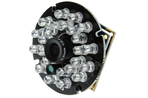 1.0 Megapixel 720p USB Camera with IR Cut and IR LED for Day Night Surveillance, USB 2.0 Plug and Play, 3.6mm lens, front view