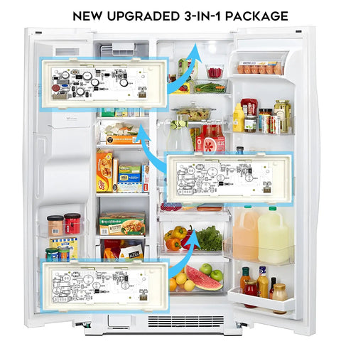 Upgraded 7500K White Refrigerator Freezer Main LED Light Kit 70 Lumen Waterproof Best Value 3-Pack Fits WPW10515058 WPW10515057 Includes Plastic Cover Durable Year Warranty