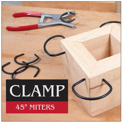 Spring Miter Clamp Set With 24 Assorted Size Clamps And 1 Easy Load Spring Tensioned Pliers for 45 Degree Corner Clamping