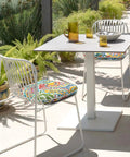 Set Of 4 Outdoor Chair Cushions With Ties Water Repellent Patio Seat Cushions 17 In By 16 In By 2 In Round Corner Paisley Multi