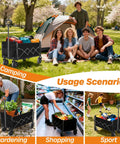 One Second Fold Collapsible Utility Wagon Cart With Wheels Portable 360 Pound Capacity Foldable Wagon for camping and gardening