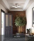 Ophelia Dope Modern Farmhouse 3 Light Semi Flush Mount Ceiling Light in hallway with matte black finish and clear glass shades