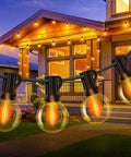 Led Outdoor String Lights 50 Foot Waterproof Patio Lighting With 25 Plus 1 Shatterproof G40 Edison Bulbs Commercial Grade Hanging Lights For Bistro Pool Backyard Balcony Camping And Indoor Decor Cozy Backyard Vibes illuminating house exterior
