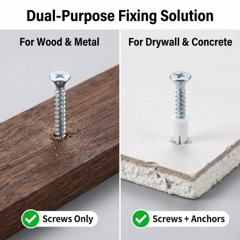 Top Shelf Carbon Steel Wood Screws Assortment Kit With Zinc Plated Finish And Drywall Anchors in wood and drywall applications.