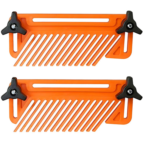 Rock Solid Table Saw Featherboard Replacement For 71553 Fence Keeps Timber Dead Nuts Secure Pack Of 2 Orange Polymer mounts with clamps.
