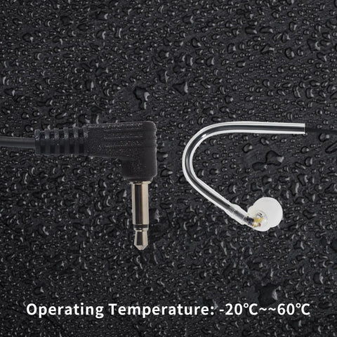 Listen Only Earpiece With Balanced Armature Driver For Motorola Icom Ham Radios, featuring 3.5mm plug and ear loop.
