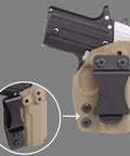 Black Oxide Coated Steel Phillips Flat Head Truss Machine Screws in Kydex leather holster for secure mounting.