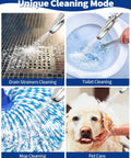 High Pressure Handheld Shower Head Kit With 3 Settings And Jet Mode 59 Inch Stainless Hose cleaning drain, toilet, mop, pet care
