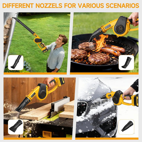 Cordless Leaf Blower With Dual Batteries And Fast Charger 210 MPH Beast Battery Powered Blower With 3 Nozzles in various uses