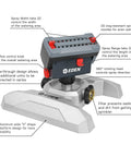 Diagram of Metal Adjustable 4-Way Mini Turbo Oscillating Sprinkler With Quick Connect Starter Set 20 Nozzles Covers Up To 4000 Sq Ft