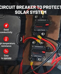 120 Amp Car Circuit Breaker With Manual Reset, Inline Fuse Holder for Inverters, Marine Trolling, and RV Setups installed view