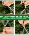 Hands adjusting 360-degree brass nozzles of All In One Drip Irrigation Kit With 100 Foot One Quarter Inch Tubing And 30 Brass Nozzles.